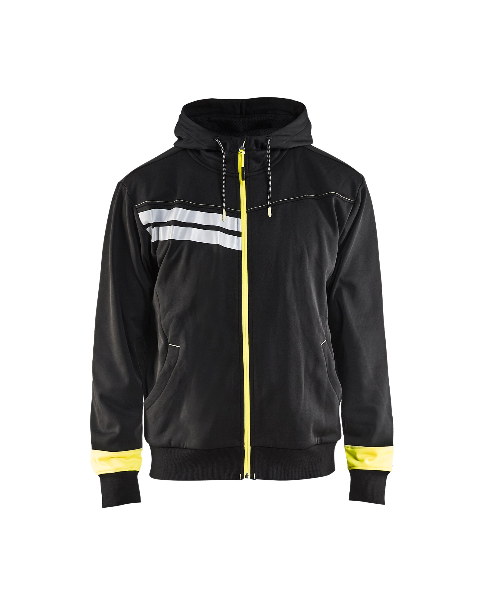 Visibility Full Zip Hoodie - Black/Yellow Hi-viz