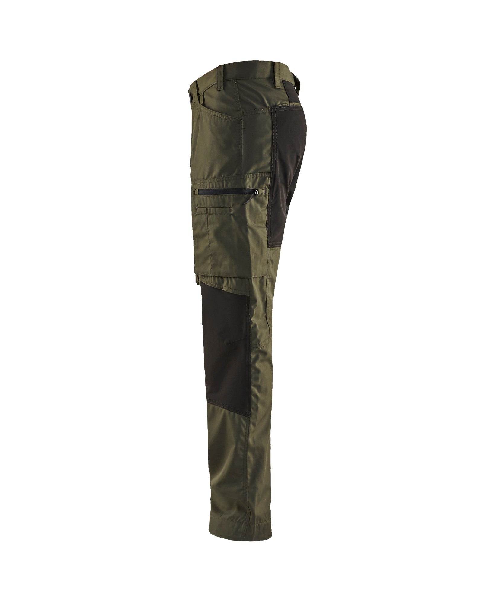 Service Pants with Stretch - Dark olive green /black